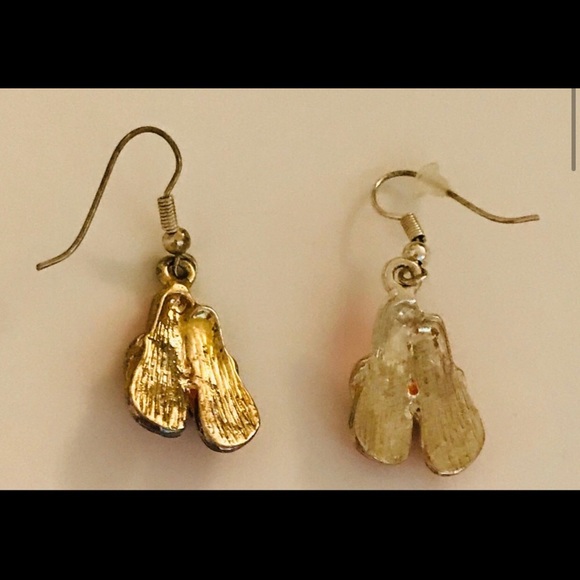 New 3 Pair Blue Red Orange Sandals Enamel Earrings - Picture 12 of 16